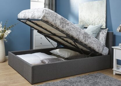 End Lift Ottoman Bed Frame Grey King