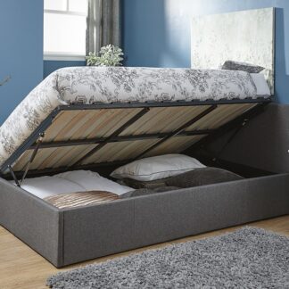 Side Lift Ottoman Bed Frame Grey Small Double
