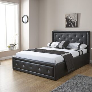 HOLLYWOOD Gas Lift Storage Bedstead Black Double