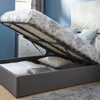 End Lift Ottoman Bed Frame Grey Small Double