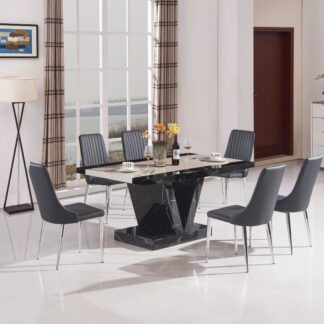 Boni Dining Table Black 4 Chairs