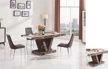 Boni Dining Table Brown 4 Chairs