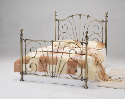Beatrice Antique Brass King Size Bed Frame